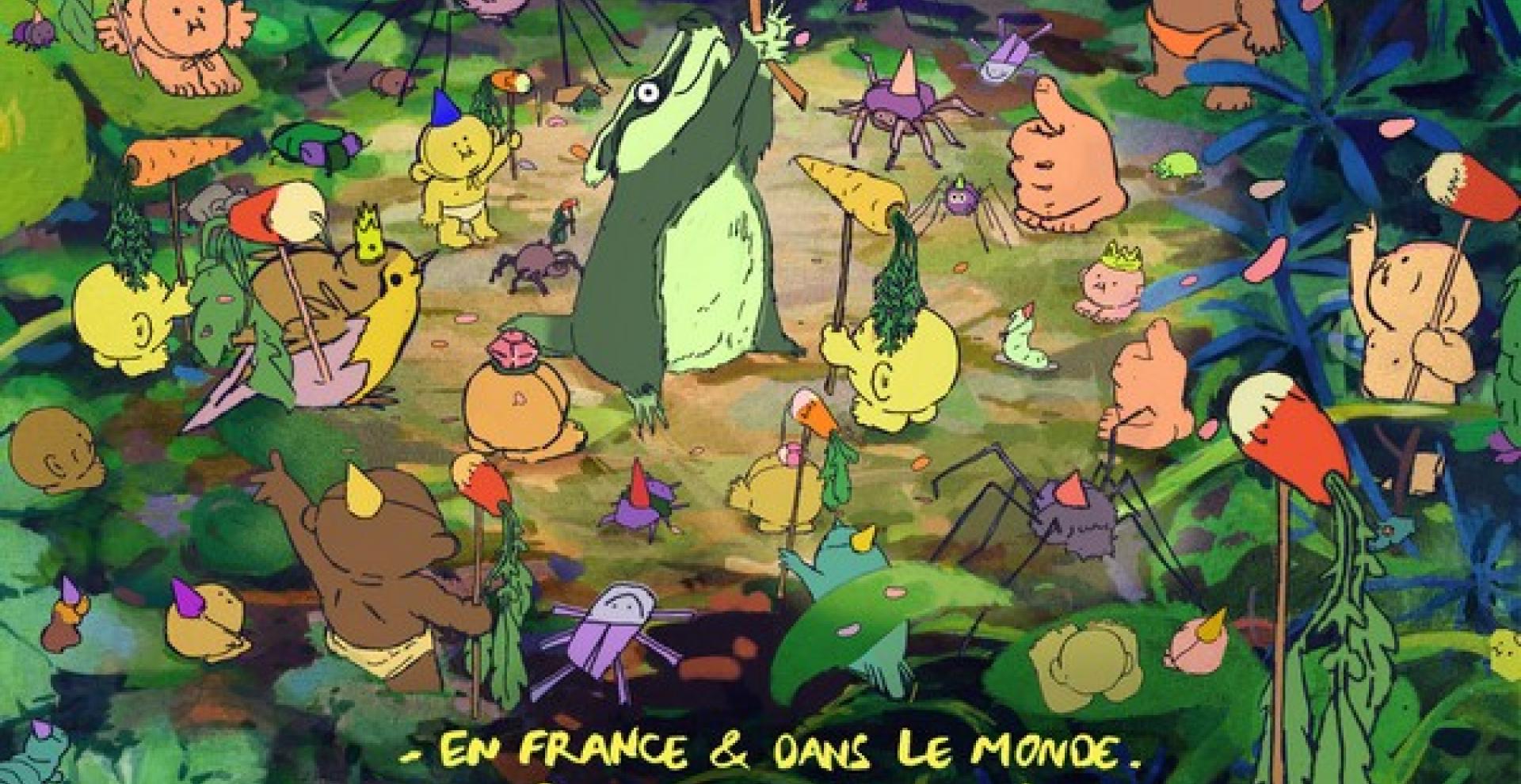 De nombreux animaux sont réunis dans une forêt