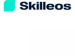 Carré bleu vert et skilleos écrit en noir (logo de skilleos)