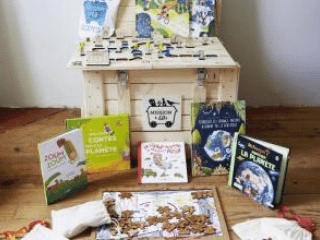 Présentation de livres composant la malle fruigume